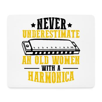 Mundharmonika Instrument und Mundharmonika - Mousepad (Querformat) - Weiß - Vorne
