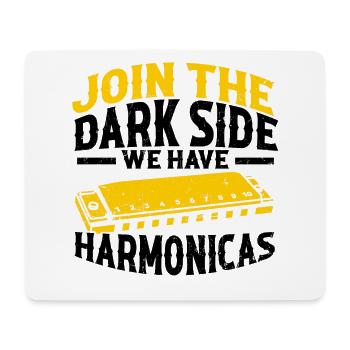 Mundharmonika Instrument und Mundharmonika - Mousepad (Querformat) - Weiß - Vorne