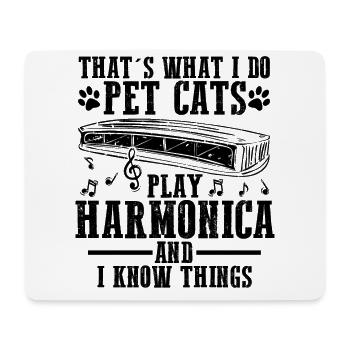 Mundharmonika Spieler und Mundharmonika - Mousepad (Querformat) - Weiß - Vorne