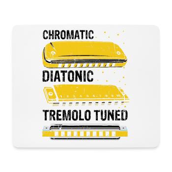 Mundharmonika Instrument und Mundharmonika - Mousepad (Querformat) - Weiß - Vorne