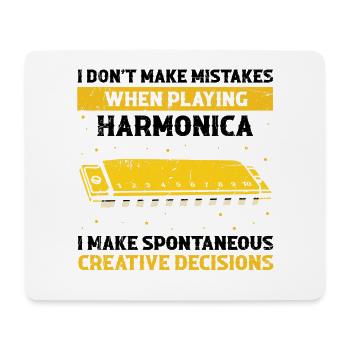 Mundharmonika Instrument und Mundharmonika - Mousepad (Querformat) - Weiß - Vorne