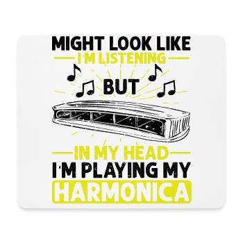 Mundharmonikaspieler Zitat für Mundharmonika - Mousepad (Querformat) - Weiß - Vorne