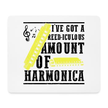 Mundharmonika Spieler und Mundharmonika - Mousepad (Querformat) - Weiß - Vorne