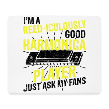 Mundharmonika Instrument und Mundharmonika - Mousepad (Querformat) - Weiß - Vorne