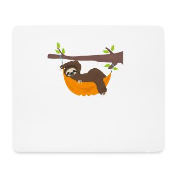 Faultier Büro Langschläfer Geschenk - Mousepad (Querformat) - Weiß - Vorne
