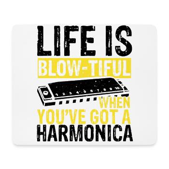 Französische Harfinisten und Harmonikaspieler - Mousepad (Querformat) - Weiß - Vorne