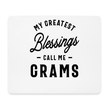 My Greatest Blessings Call Me Grams Funny Grandma - Mouse Pad (horizontal) - white - Front