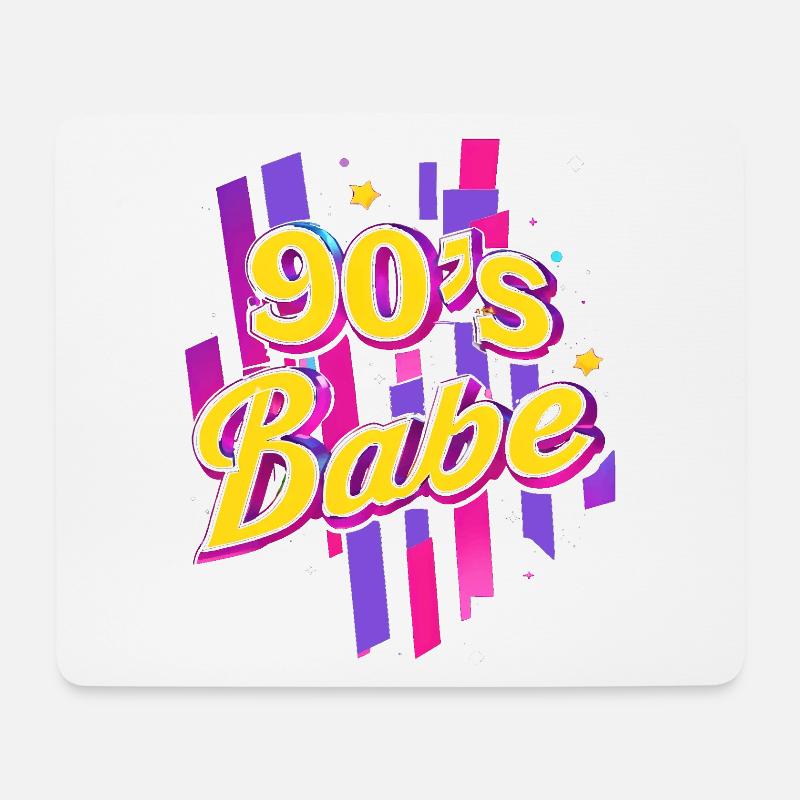90er Jahre Babe Colourful - Mousepad (Querformat) - Weiß
