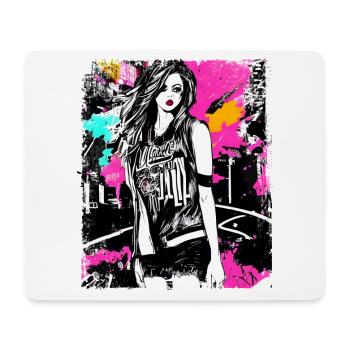 Art audacieux de la mode de rue - Tapis de souris (format paysage) - blanc - Devant