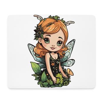 Blühende Waldfee – Süßer Naturgeist - Mousepad (Querformat) - Weiß - Vorne