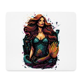 Farbenfrohe Meerjungfrau – Fantasievolle Großstadt - Mousepad (Querformat) - Weiß - Vorne