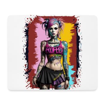 Pretty Punk Girl - Mousepad (Querformat) - Weiß - Vorne
