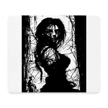 Dark Sorceress - Mysterious Witch in the Moonlight - Mouse Pad (horizontal) - white - Front