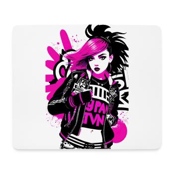 Street art punk urbain aux accents rose fluo - Tapis de souris (format paysage) - blanc - Devant