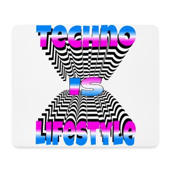 Techno is Lifestyle Music DJ Party Rave EDM - Mouse Pad (horizontal) - white - Front