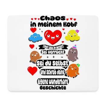 Chaos in the head, love in the heart - Mouse Pad (horizontal) - white - Front