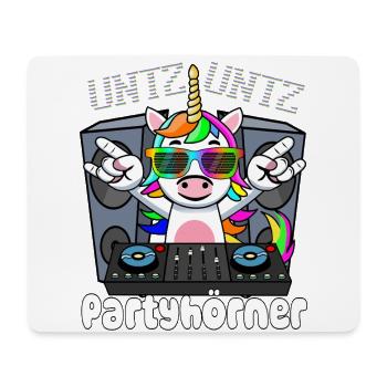 DJ Einhorn - Untz Untz Party Horns - Techno, Rave - Tapis de souris (format paysage) - blanc - Devant