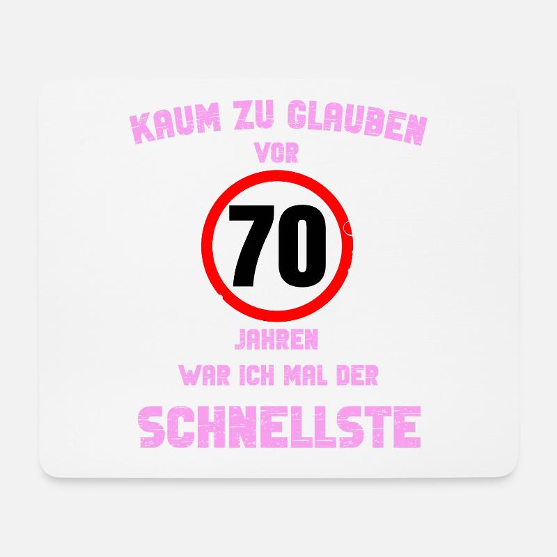 70 runder Geburtstag Geschenk Party Spruch Idee - Mousepad (Querformat) - Weiß