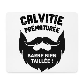 Calvitie prématurée, barbe bien taillée - Tapis de souris (format paysage) - blanc - Devant