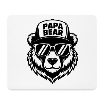 Papa Fête des Pères Ours Cadeau Famille Parents - Tapis de souris (format paysage) - blanc - Devant