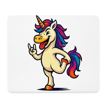 Einhorn Rockhorn Sprüche Fun Design - Mousepad (Querformat) - Weiß - Vorne