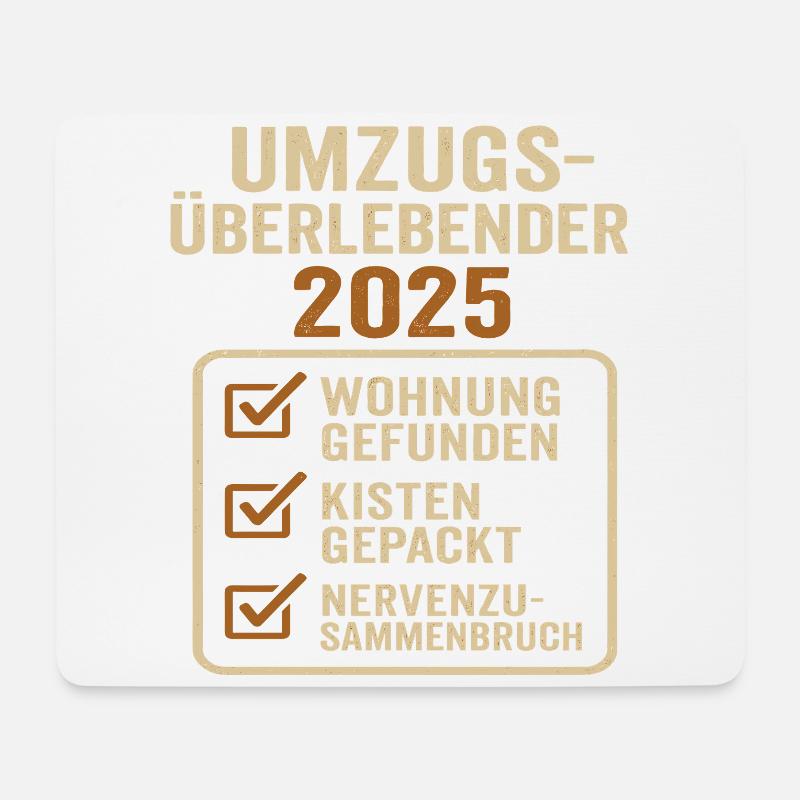 Umzug 2025 Wohnung Umzüge - Mousepad (Querformat) - Weiß