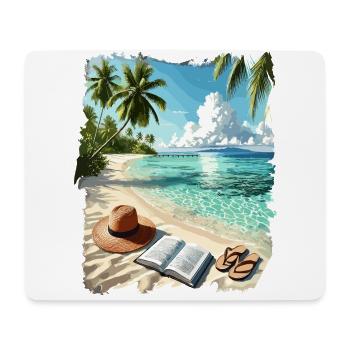Beach Summer Island Vacation Beach Sea Sun - Mouse Pad (horizontal) - white - Front