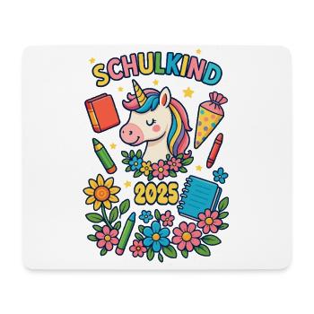 Écolier Licorne 1ère année Inscription à l’école primaire - Tapis de souris (format paysage) - blanc - Devant