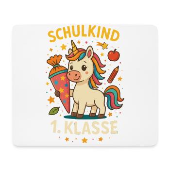 Schulkind Einhorn 1.Klasse Einschulung Grundschule - Mousepad (Querformat) - Weiß - Vorne