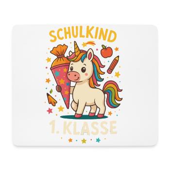 Schulkind Einhorn 1.Klasse Einschulung Grundschule - Mousepad (Querformat) - Weiß - Vorne