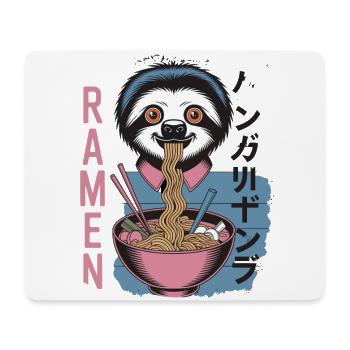 Faultier isst Ramen Japan Nudel Design - Mousepad (Querformat) - Weiß - Vorne