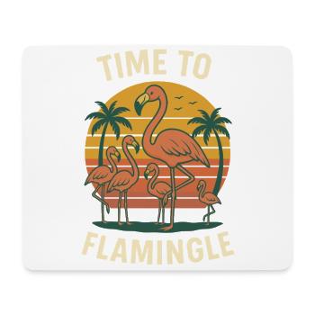 Flamingo Vacation Summer Beach Retro Design - Mouse Pad (horizontal) - white - Front