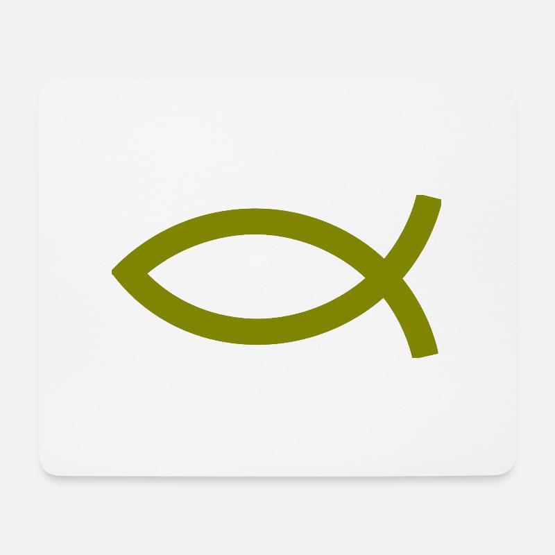 Jesusfisch Ichthys Fisch Fische - Mousepad (Querformat) - Weiß