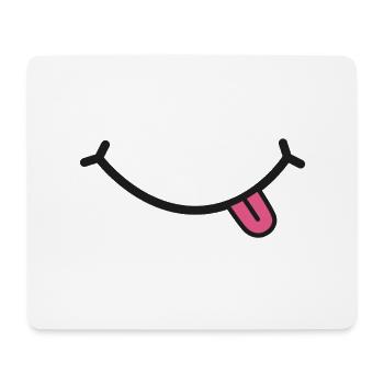Langue sortie - Sourire - Tapis de souris (format paysage) - blanc - Devant