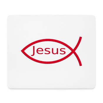 Jesusfisch Ichthys Fisch Fische - Mousepad (Querformat) - Weiß - Vorne