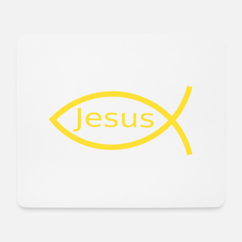 Jesusfisch Ichthys Fisch Fische - Mousepad (Querformat) - Weiß