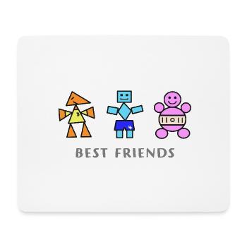 Best Friends Trio Geometrische Spielzeuge - Mousepad (Querformat) - Weiß - Vorne