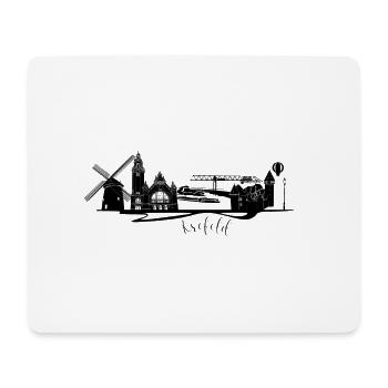 Kreatives Krefeld Stadtbild mit Skyline und Brücke - Mousepad (Querformat) - Weiß - Vorne
