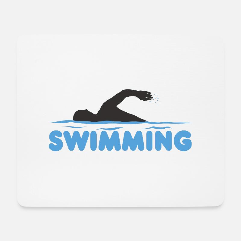 Schwimmen Schwimmer Wasser Schwimmbad Geschenk - Mousepad (Querformat) - Weiß
