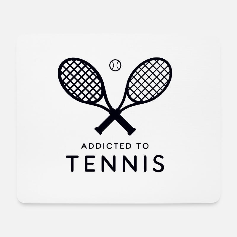 Cooler Tennisspieler. Süchtig nach Tennis - Mousepad (Querformat) - Weiß