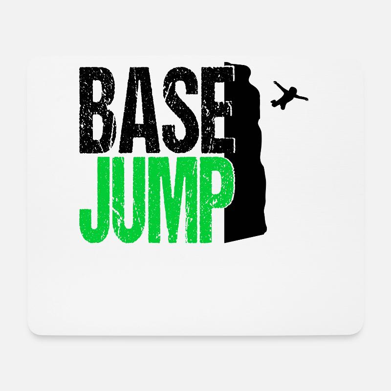 Base Jumping Shirt Fallschirm Extrem Sport - Mousepad (Querformat) - Weiß