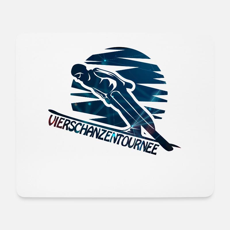 Vierschanzentournee Ski Skispringen Apres Schnee - Mousepad (Querformat) - Weiß