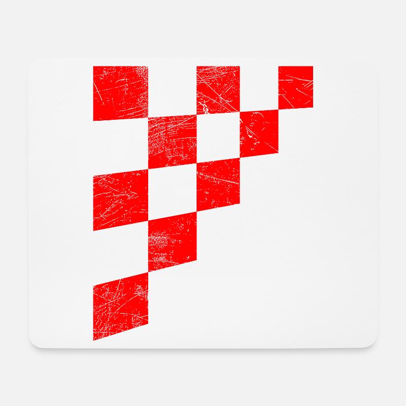 Kroatien Schachbrett Flagge - Mousepad (Querformat) - Weiß