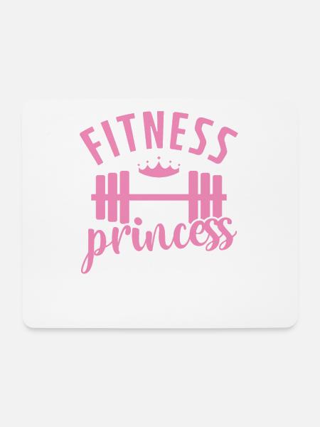 Fitness Prinzessin Frau Freundin - Mousepad (Querformat) - Weiß