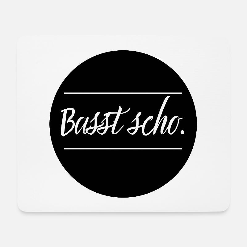Basst scho. schwarz - Mousepad (Querformat) - Weiß