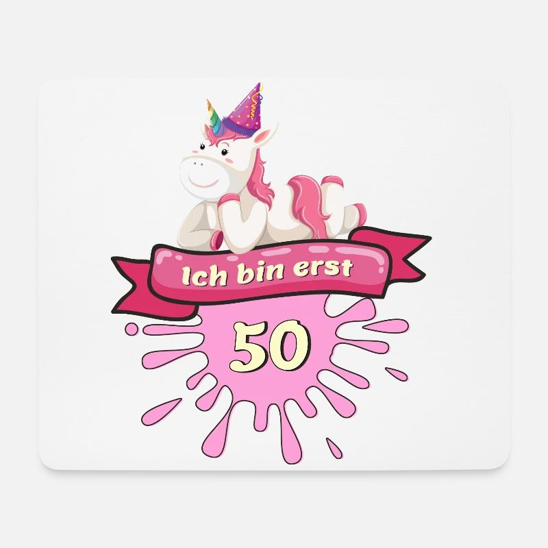 50 Jahre, Runder 50. Geburtstag Einhorn T-Shirt Ge - Mousepad (Querformat) - Weiß