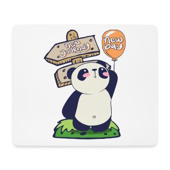 Panda Reise - Mousepad (Querformat) - Weiß - Vorne