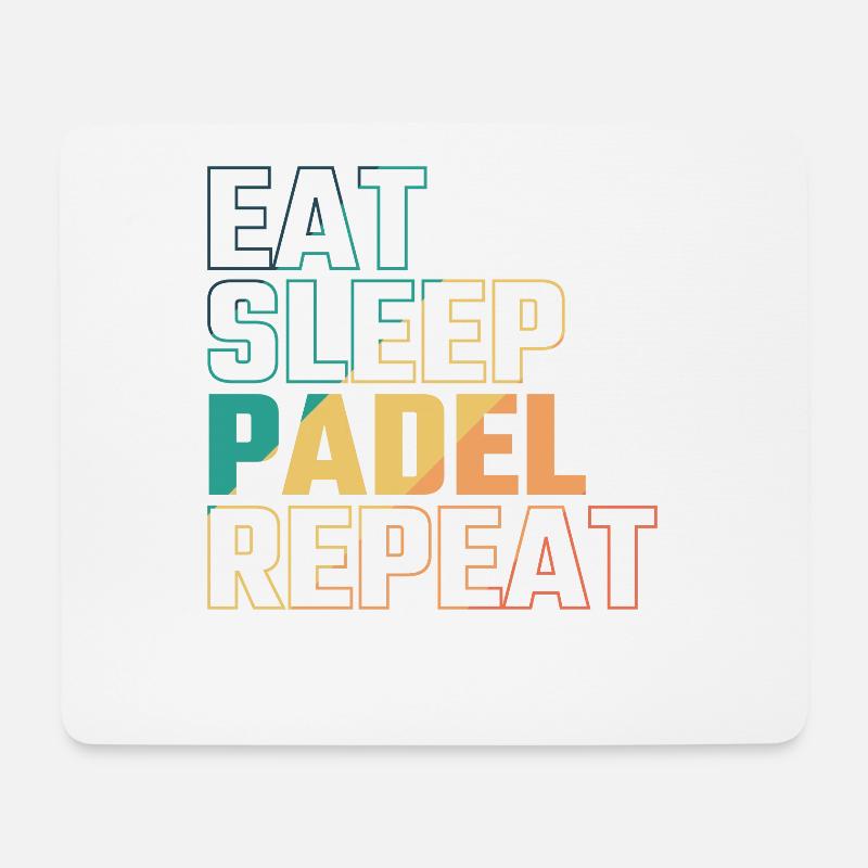 Eat Sleep Padel Repeat - Mousepad (Querformat) - Weiß