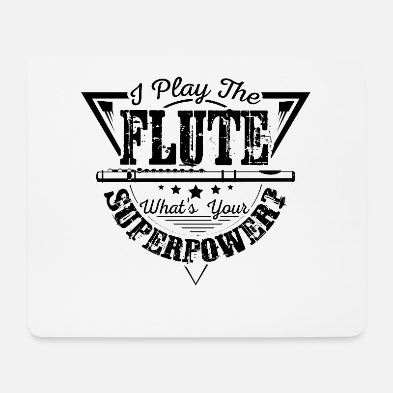 Flute player Superpower - Mousepad (Querformat) - Weiß