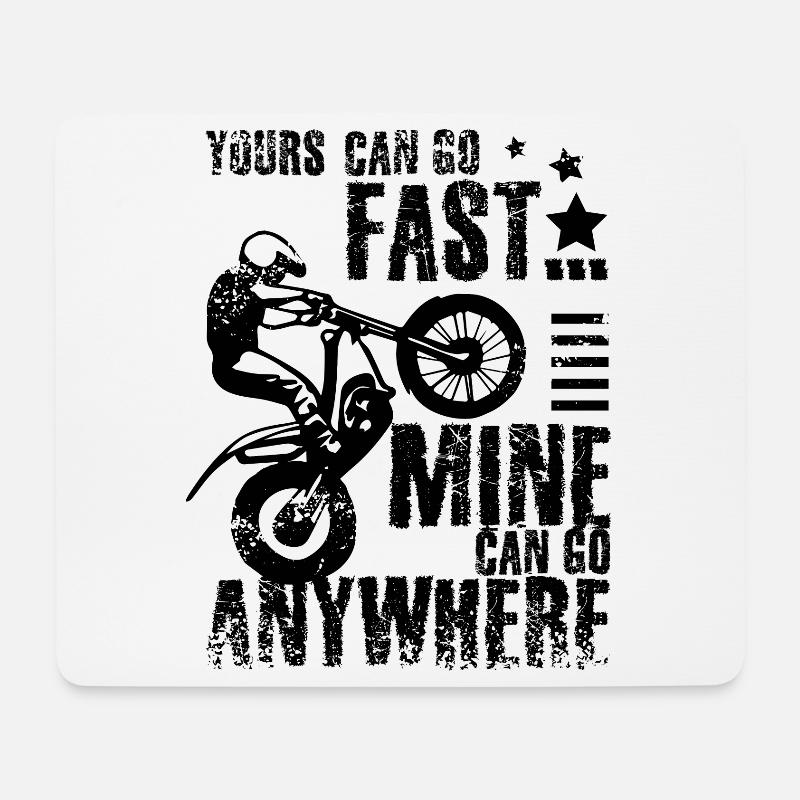 Moto trial bike fast - Mousepad (Querformat) - Weiß